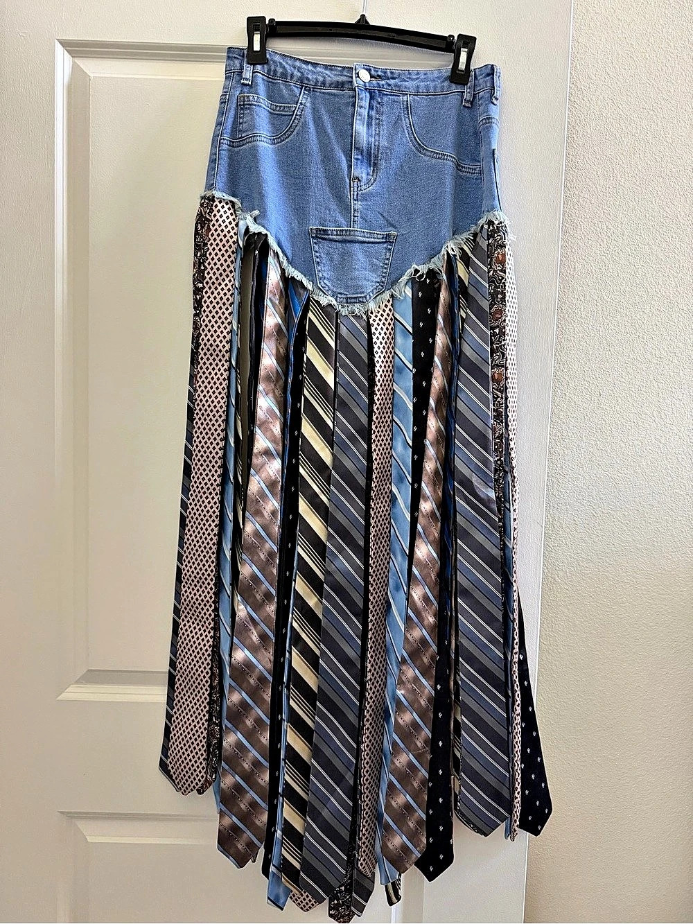 Akira Patchwork Denim Maxi Skirt Size Medium